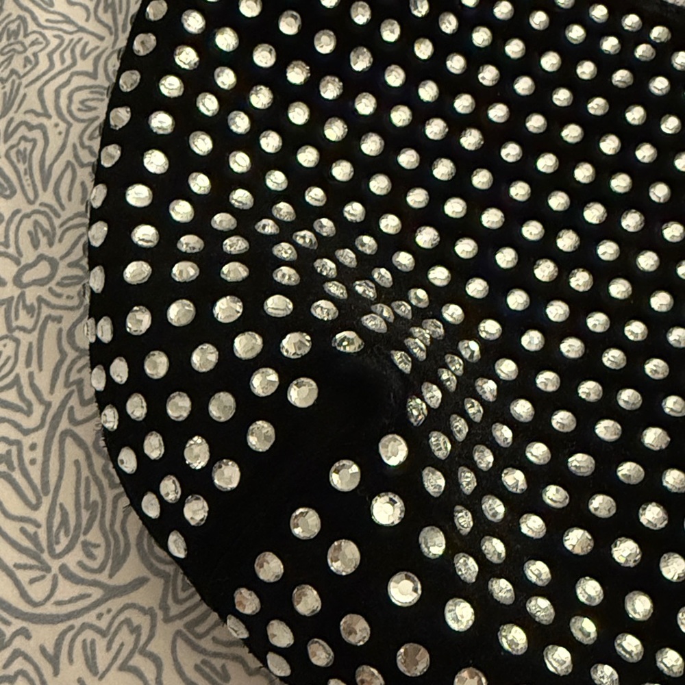 EUC Madewell The Medium Crystal Embellished Suede Bag Black/Silver - Picture 7 of 7